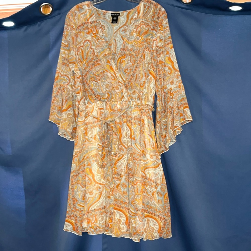 Kate and Lily dress Sz 14 peach & coral sheer and flowy